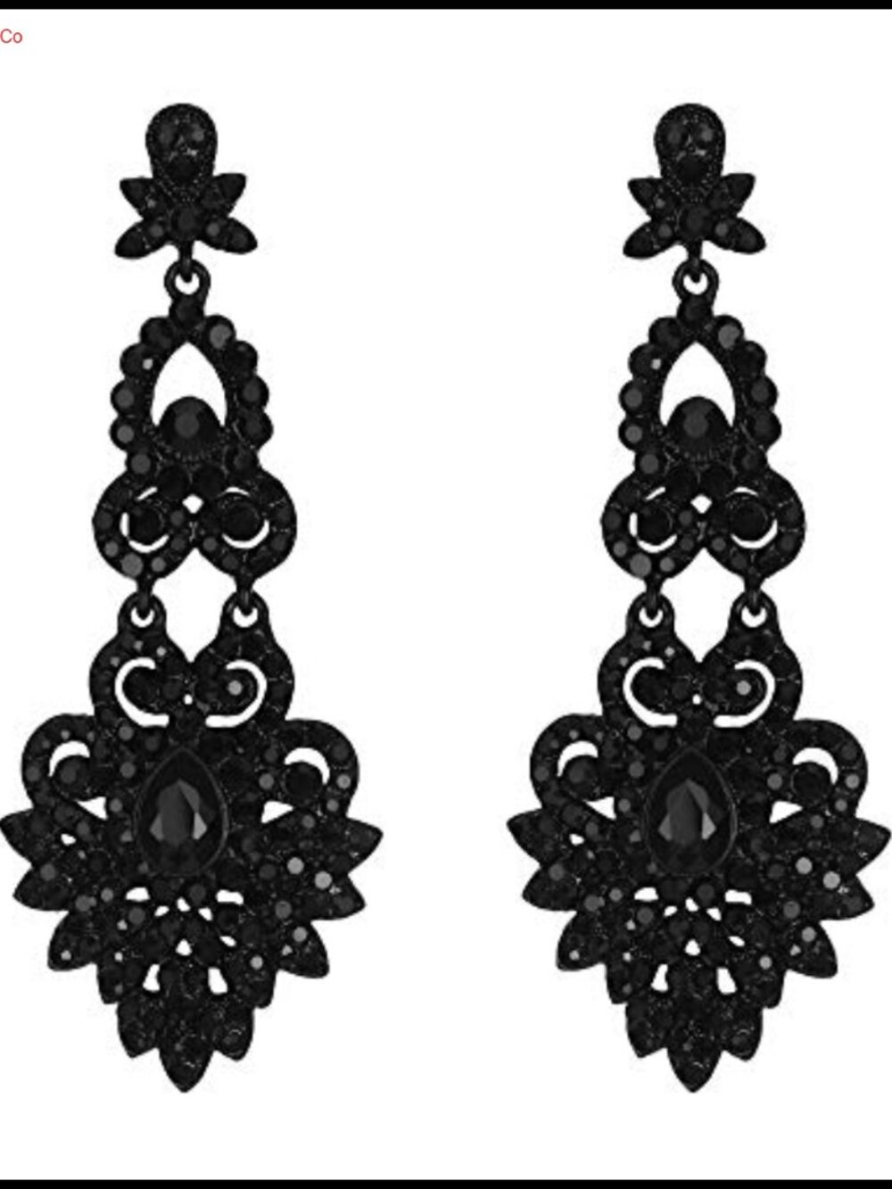 Bridal Crystal Chandelier Dangle Earrings Art Deco Wedding - Picture 1 of 6